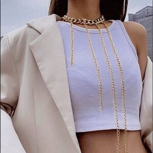 Gold Chain Long Tassel Necklace Jewelry Accessory